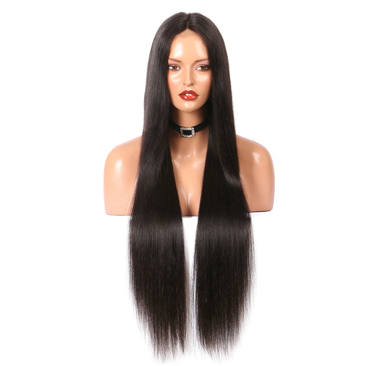 ISABEL Brazililian Virgin Silky Straight Full Lace Human Hair Wigs For Black Women ,130% Density Middle Part Human Hair Wigs