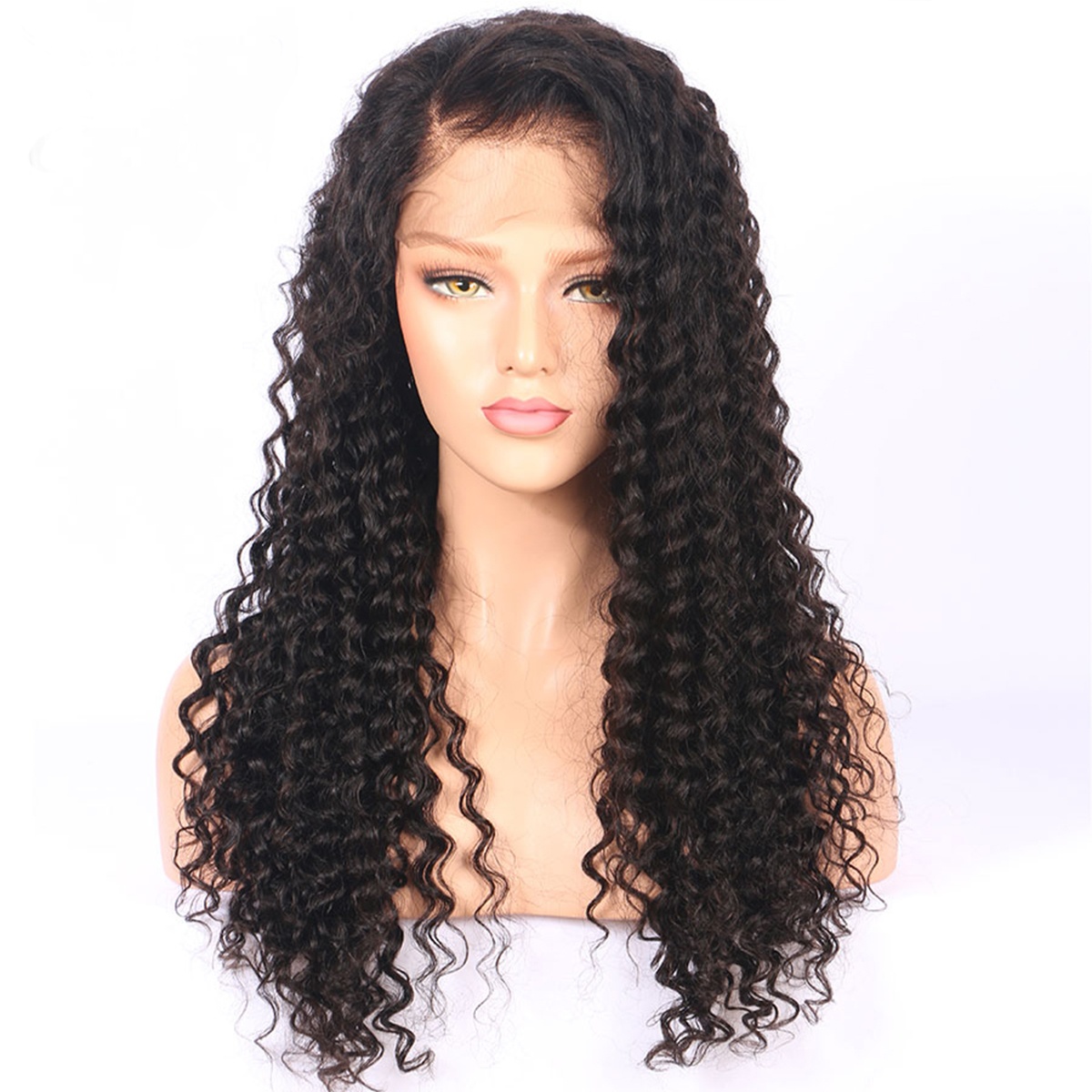 ISABEL 130% Density Curly Human Hair Wigs For African Women Glueless Curly Lace Front Human Hair Wigs