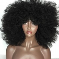 Silver Virgin Grade Afro Kinky Human Hair Wigs Brazilian Virgin Hair None Lace Human Hair Wigs For Black Women