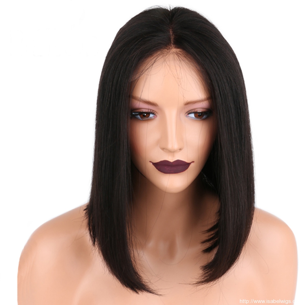 Short Bob Straight Human Hair Wigs Glueless Brazilian Virgin Hair Lace Front Wig For Black Women