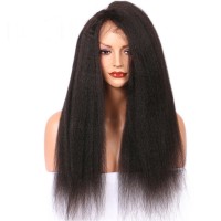 ISABEL Brazilian Virgin Kinky Straight Human Hair Wigs For African Women Long Natural Italian Yaki Lace Front Human Hair Wigs