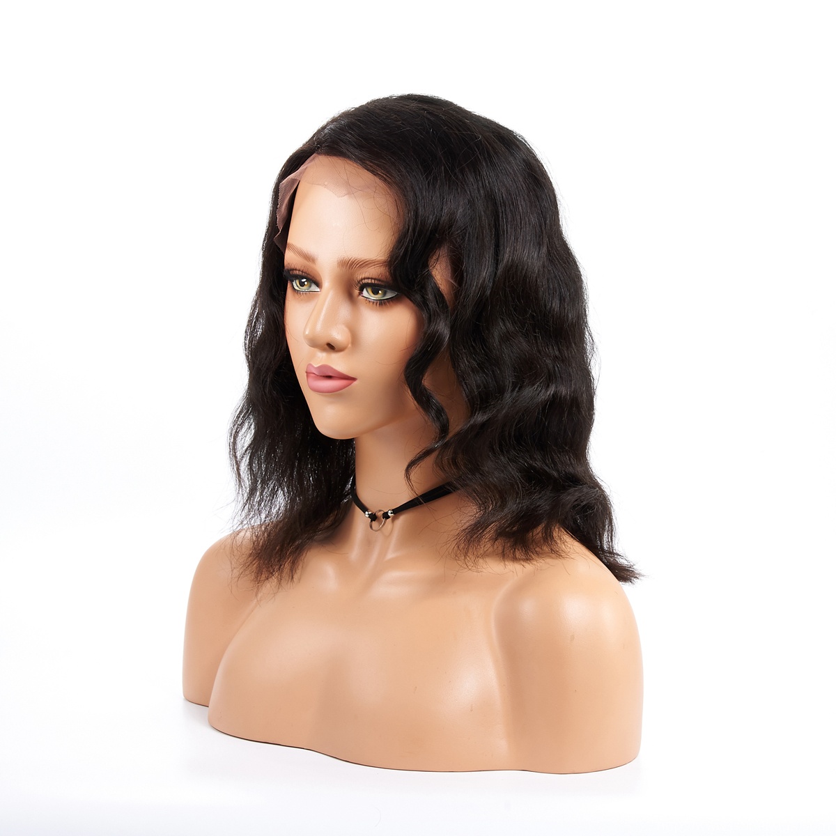 New Hot Wavy Human Hair Wigs Brazilian Virgin Hair 130% Density Short Bob Lace Front Wigs For Black Women