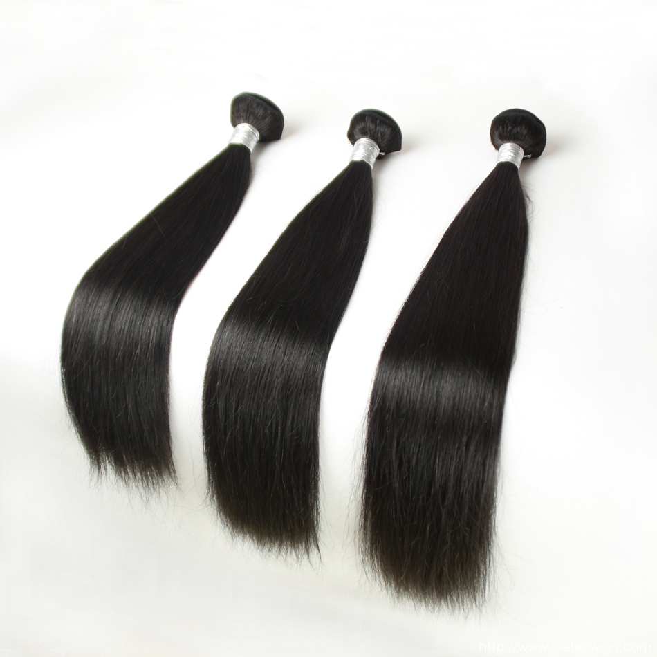 Silver Virgin Grade Human Hair Weft Brazilian Virgin Hair Silky Straight Hair Extensions