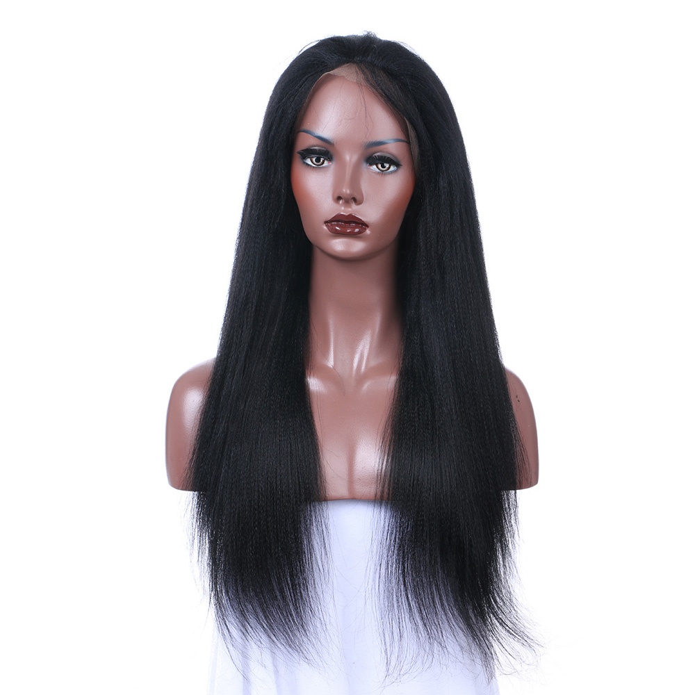 ISABEL Full Lace Human Hair Wigs Glueless Yaki Straight Human Hair Wigs With Natural Hairline Natural Color