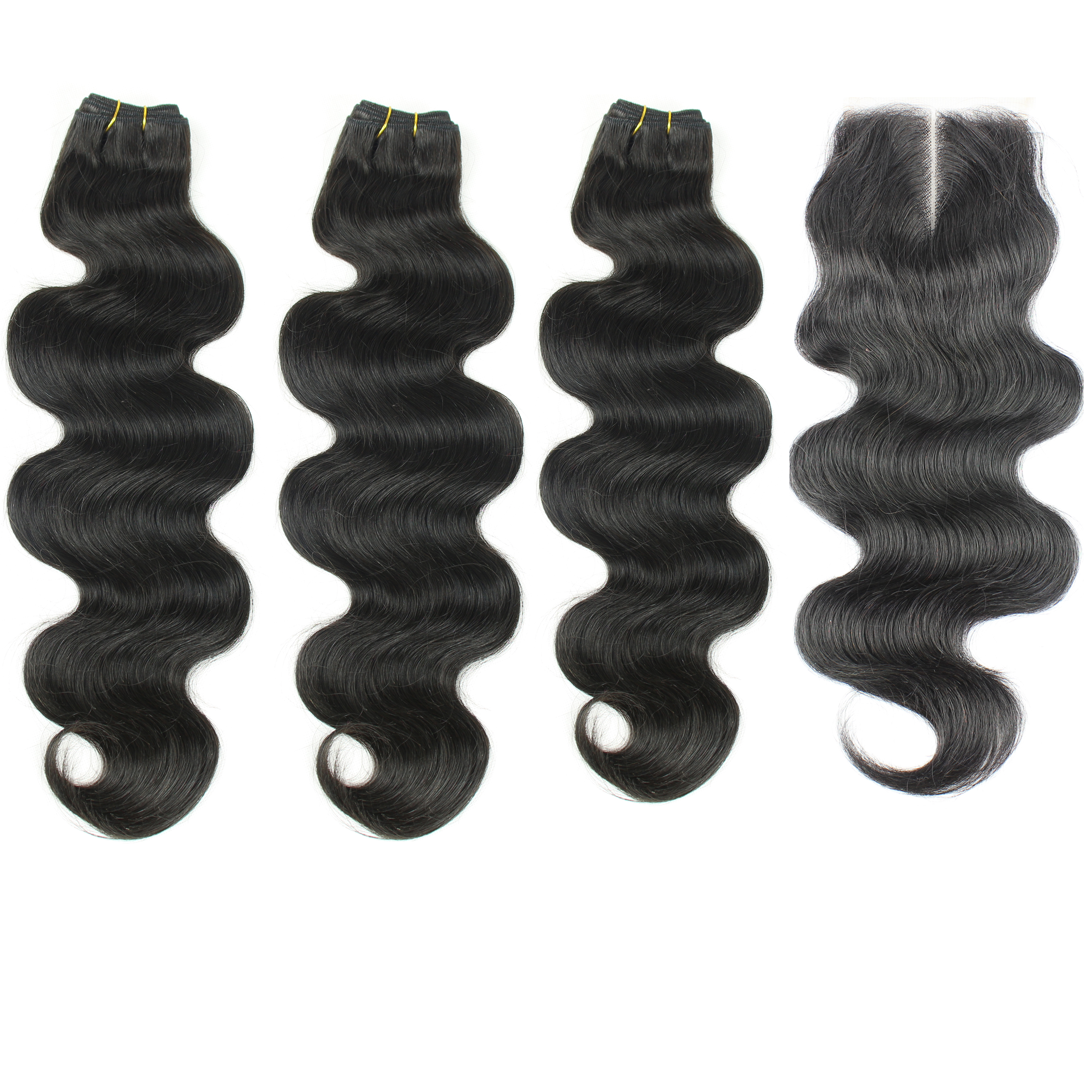 Silver Virgin Grade Human Hair Weft With 4X4 Lace Closure Peruvian Body Wave Human Hair Extensions With Closure