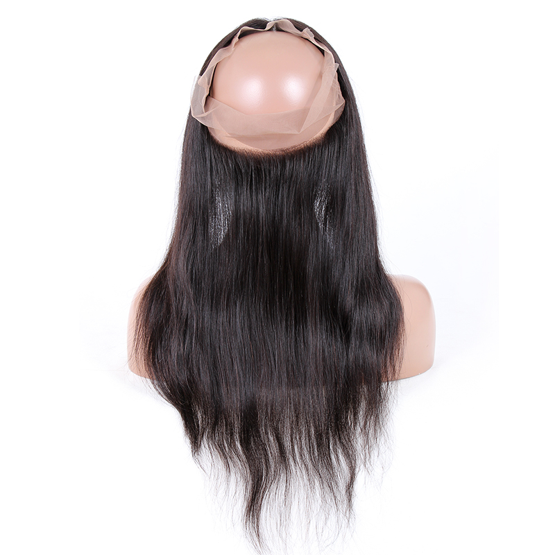 Gold Virgin Grade 360 Lace Frontal Virgin Brazilian Human Hair Straight 360 Lace Frontal Closure Pre Plucked Lace Frontal